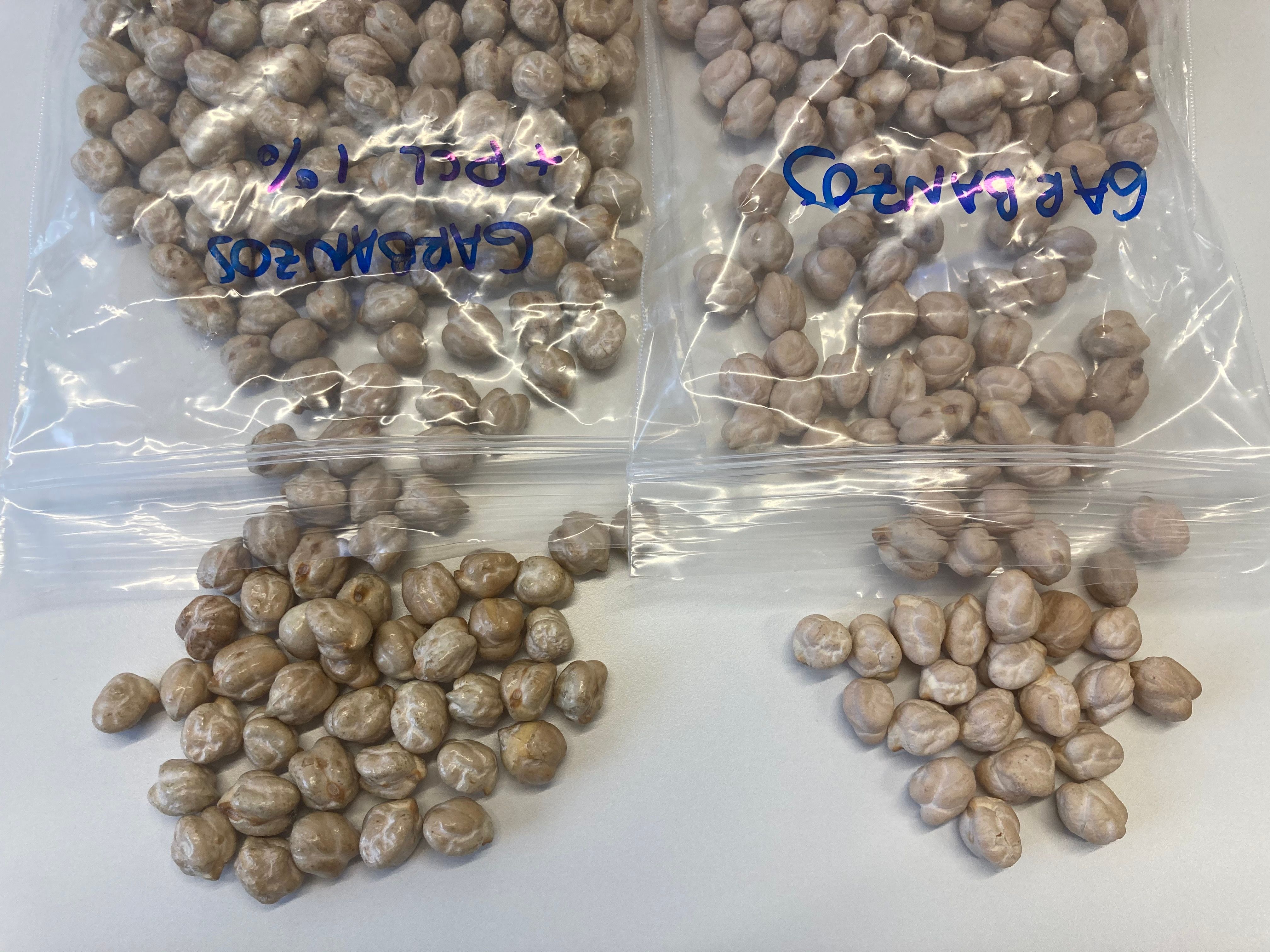 Ejemplo de semillas con recubrimientos biodegradables