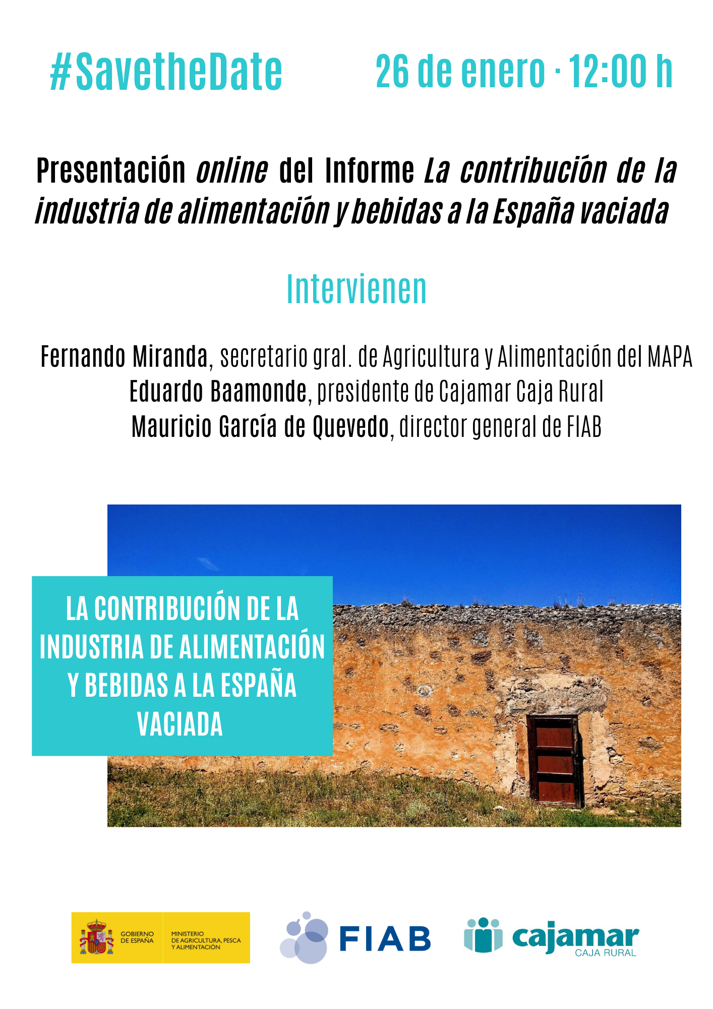 Portada del informe: FIAB y Cajamar presentan el informe 'La contribución de la industria de alimentación y bebidas a la España rural'