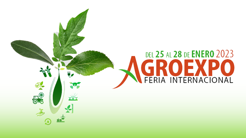Logotipo de Agroexpo que se celebrará del día 25 al 28 de enero de 2023
