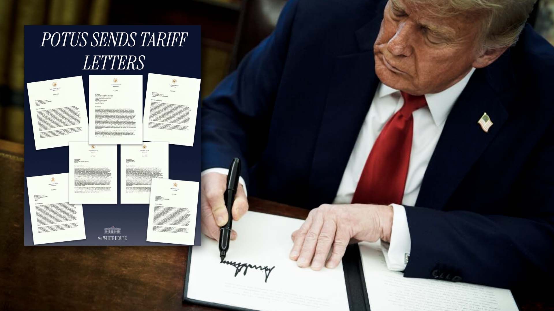 Donald Trump firmando un decreto