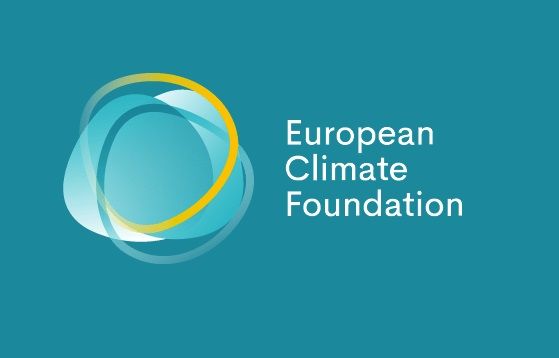 Logotipo de la Fundación Climática Europea con círculos en tonos azules y amarillo.