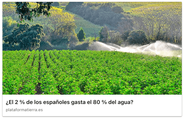 ¿El 2 % de los españoles gasta el 80 % del agua?