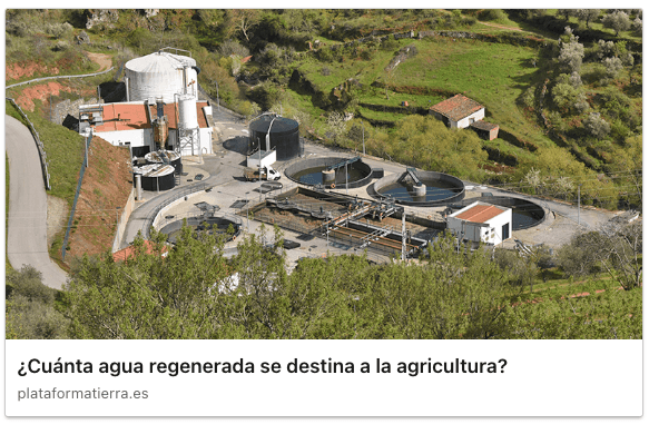 ¿Cuánta agua regenerada se destina a la agricultura?
