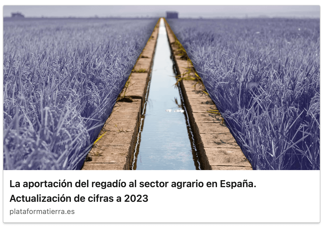 La aportación del regadío al sector agrario en España