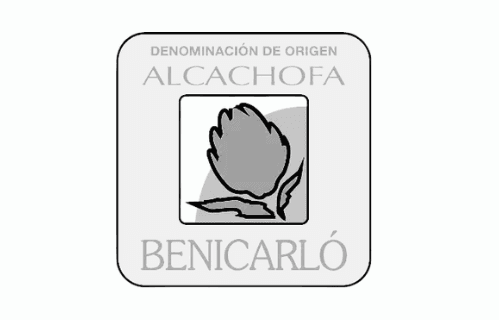 Logo de Denominación de Origen Alcachofa de Benicarló con diseño floral. Logo de Denominación de Origen Alcachofa de Benicarló con diseño floral.