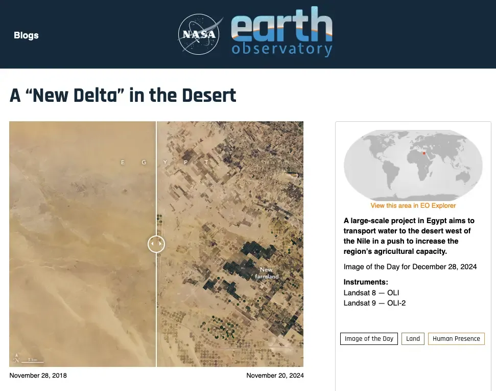 Un nuevo Delta del Nilo en el desierto