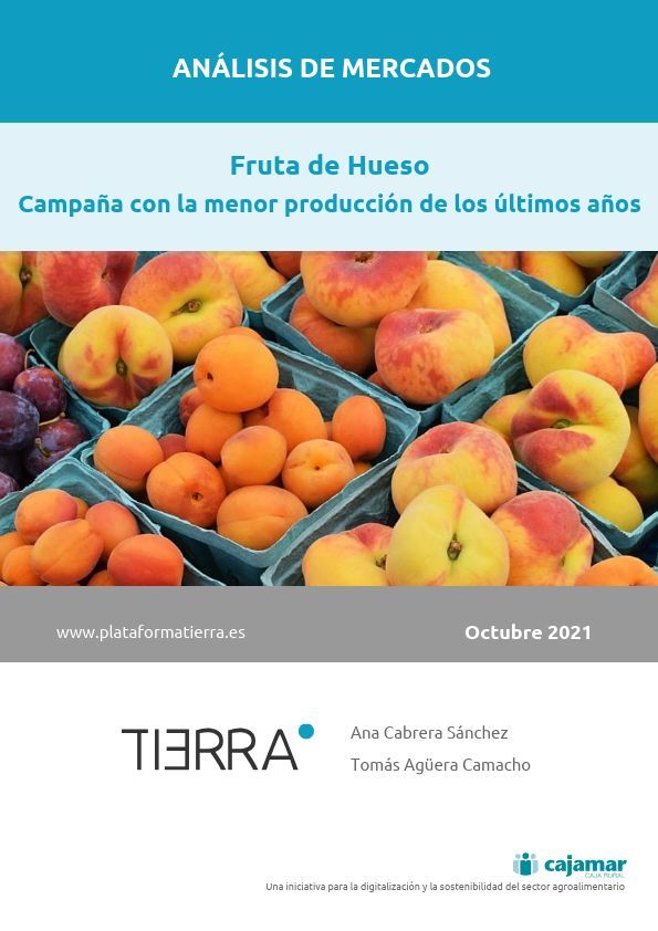 portada del informe de octubre de 2021 sobre frutas de hueso