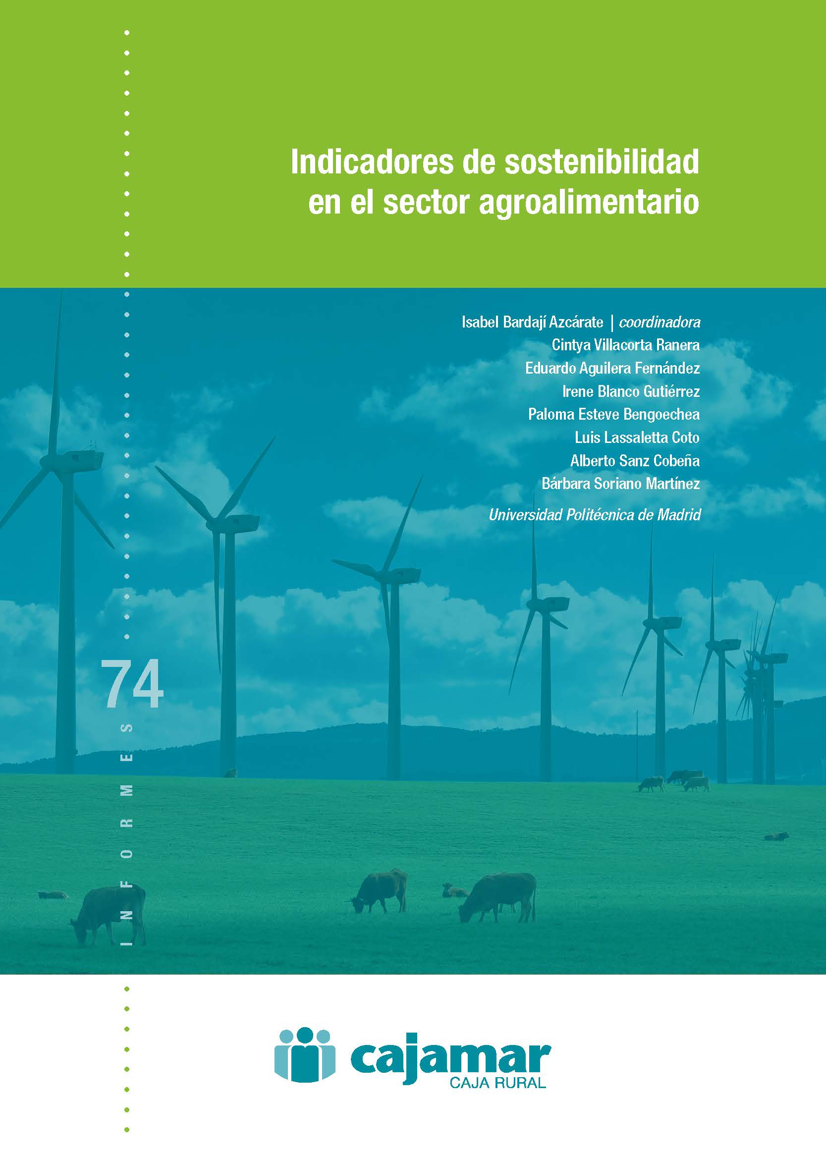 Portada del informe 74 sobre los indicadores de sostenibilidad en el sector agroalimentario