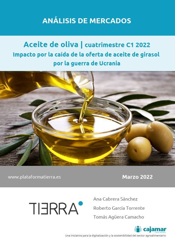 Portada del informe de Mercados sobre aceite de oliva del primer cuatrimestre de 2022