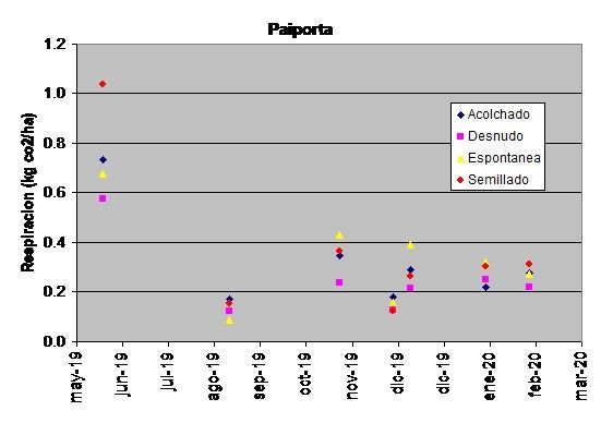 Medidas de la respiración del suelo en la parcela de Paiporta