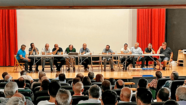 Asamblea de la Comunidad de Regantes de la Huerta del Ebro, en Fuentes de Ebro (Zaragoza). Foto: Ayuntamiento de Fuentes de Ebro.