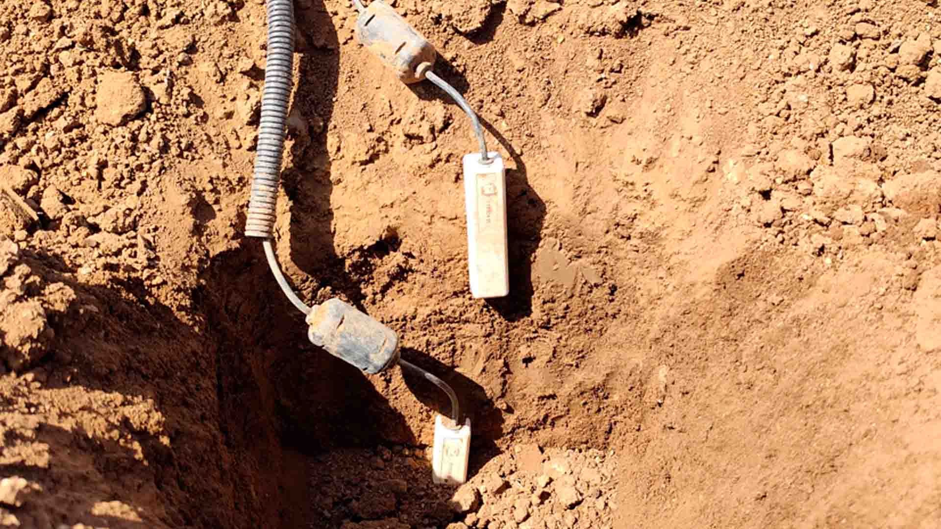 Colocación de sensores en campo.