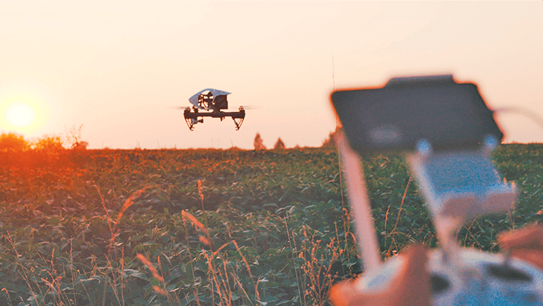 Manejo de dron en campo