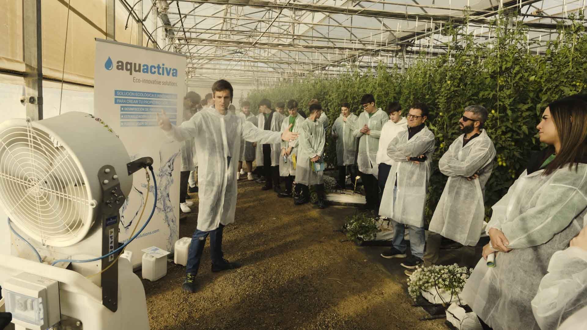 Demostración de tecnología en un invernadero