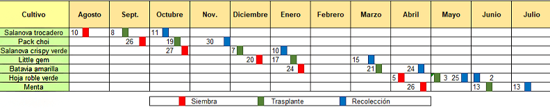 Gráfico 1. Calendario de producción en la Campaña 2022-23.