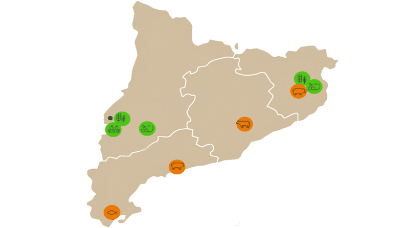 Localización de los distintos Agrolabs, según la producción de referencia