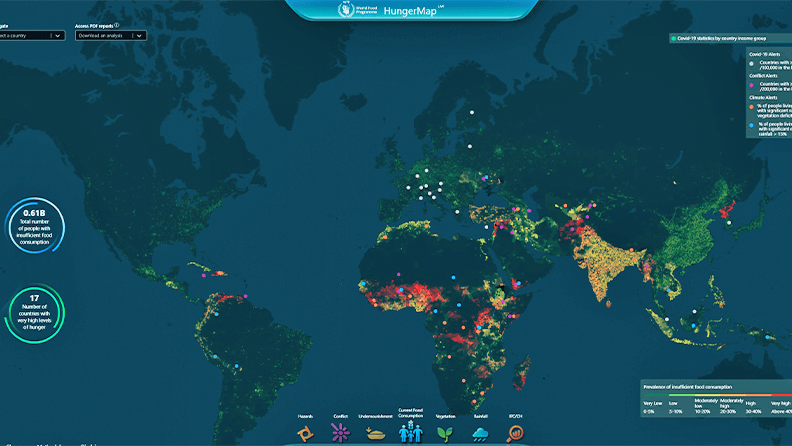 Mapa del hambre en vivo de la ONU