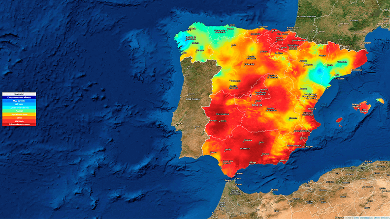Monitor de sequía meteorológica. Fuente: CSIC.