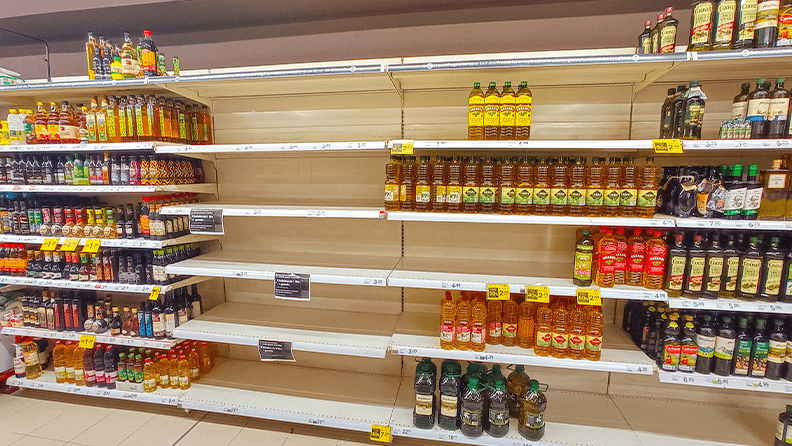 Escasez de aceite de oliva en supermercado