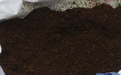 Imagen detallada de compost para el suelo del cultivo