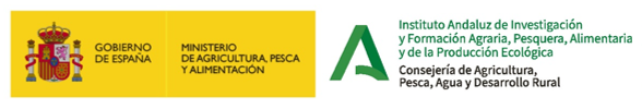 Imagen de los logos del Gobierno de España - Ministerio de Agricultura, Pesca y Alimentación y el del Instituto Andaluz de Investigación y Formación Agraria, Pesquera, Alimentación y de la Producción Ecológica.