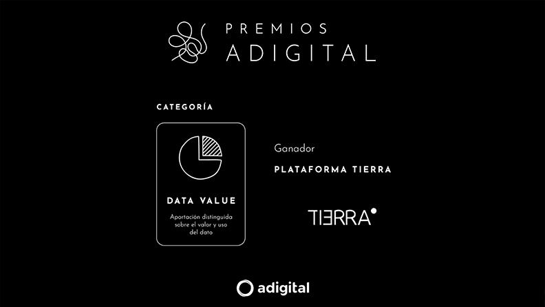 Premios ADIGITAL Categoría "Data Value" ganador, Plataforma Tierra