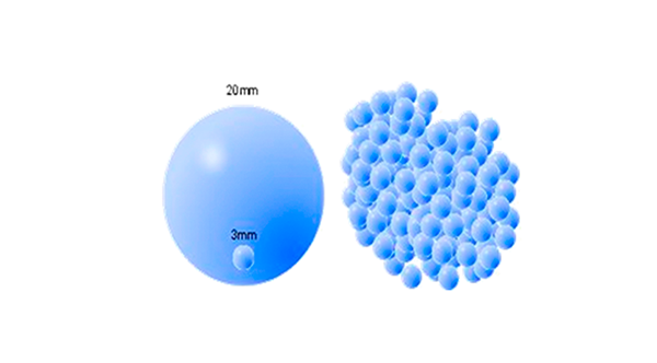 Figura 5. Superficie de contacto burbuja de 20 mm vs burbuja 3 mm.
