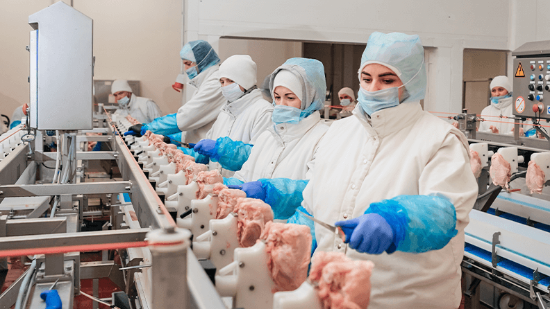 Planta de procesado en una industria cárnica