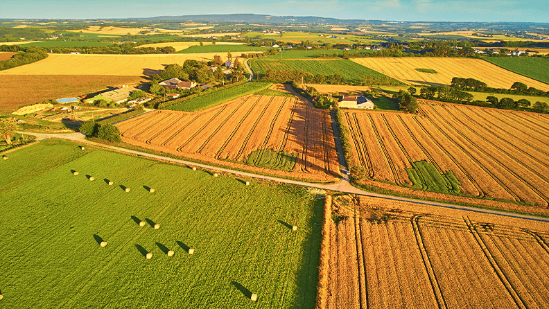 Paisaje agrario en la Bretaña francesa