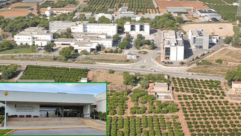 Figura 1. El Instituto Valenciano de Investigaciones Agrarias sito en Carretera CV-315, Km 10,7 46113 - Moncada (Valencia).